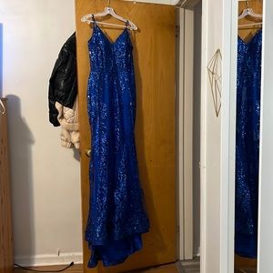 Royal Blue Glitter Sequence Dress